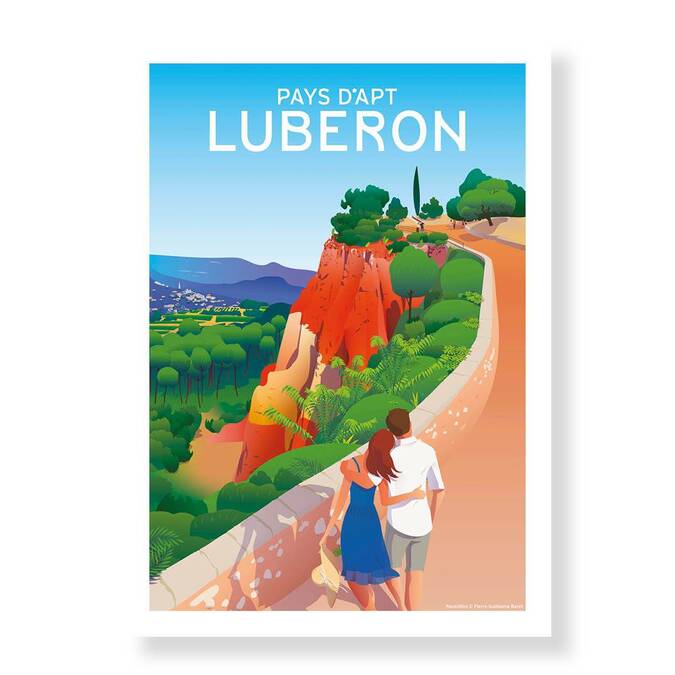 Affiche vintage Luberon - Ocres de Roussillon