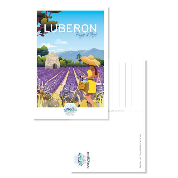 Carte postale visuel vintage Luberon - Lavande