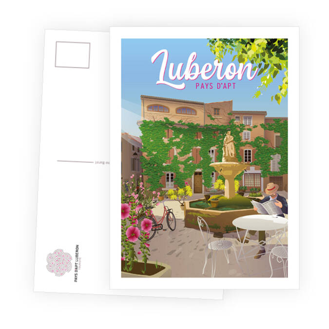 Carte postale visuel vintage Luberon - Saignon